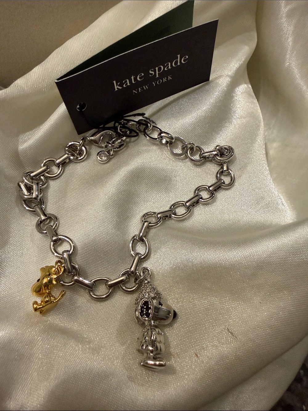 kate spade Silver and Gold Mixed Metal Snoopy Charm Necklace